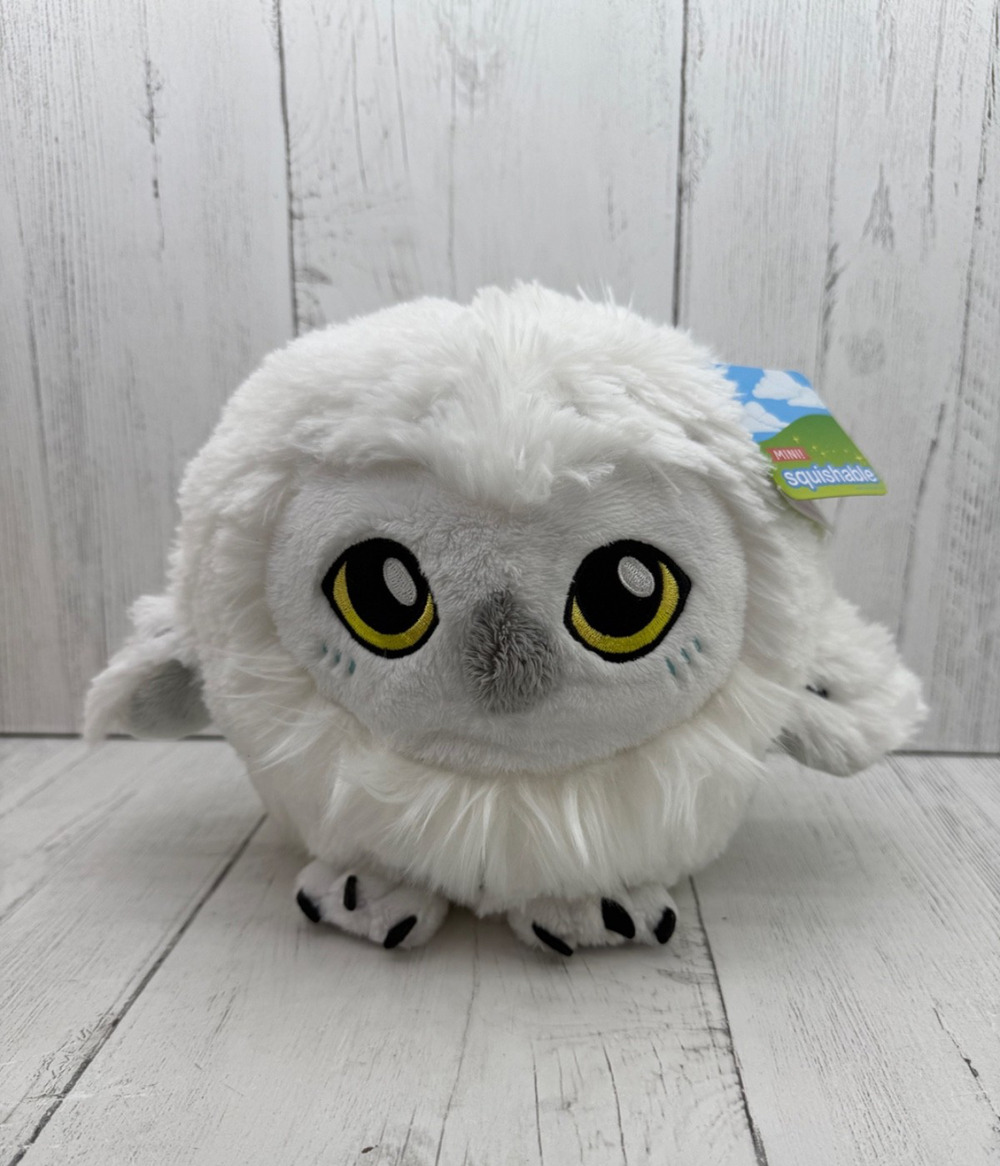 Mini Squishable Snowy Owl White Plush Stuffed Animal NEW Tags 7" Tall Hedwig
